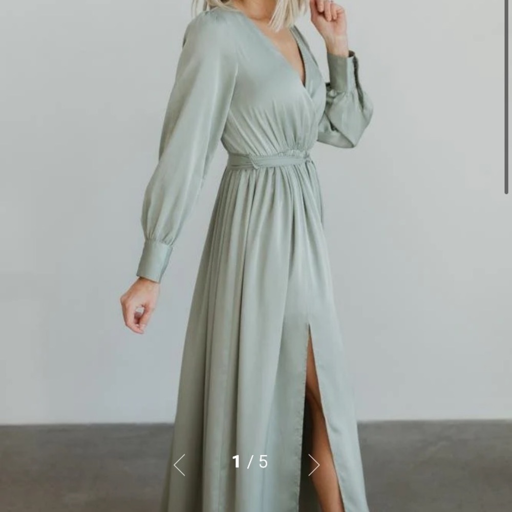 COPY - Baltic born Jenna Sage Satin Maxi Dress